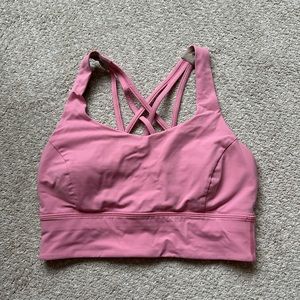 Free to be serene longline bra light support C/D cup, azalea pink Size 8 Lululem